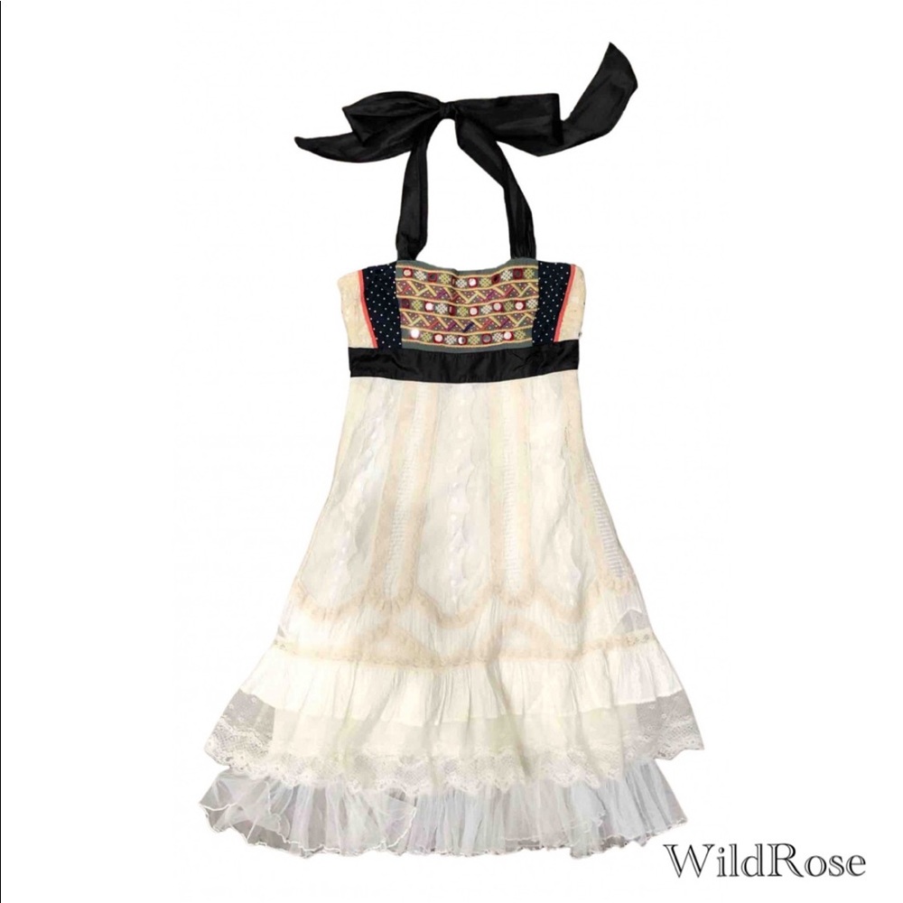 Anthropologie Zehavale White Lace Halter Dress 2 - Picture 6 of 13